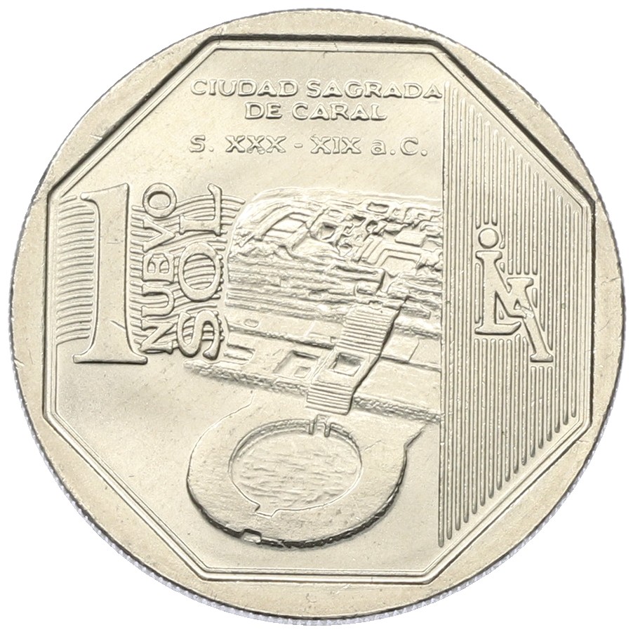 1 новый соль 2014 года Перу «Богатство и гордость Перу — Караль» — Фото №1