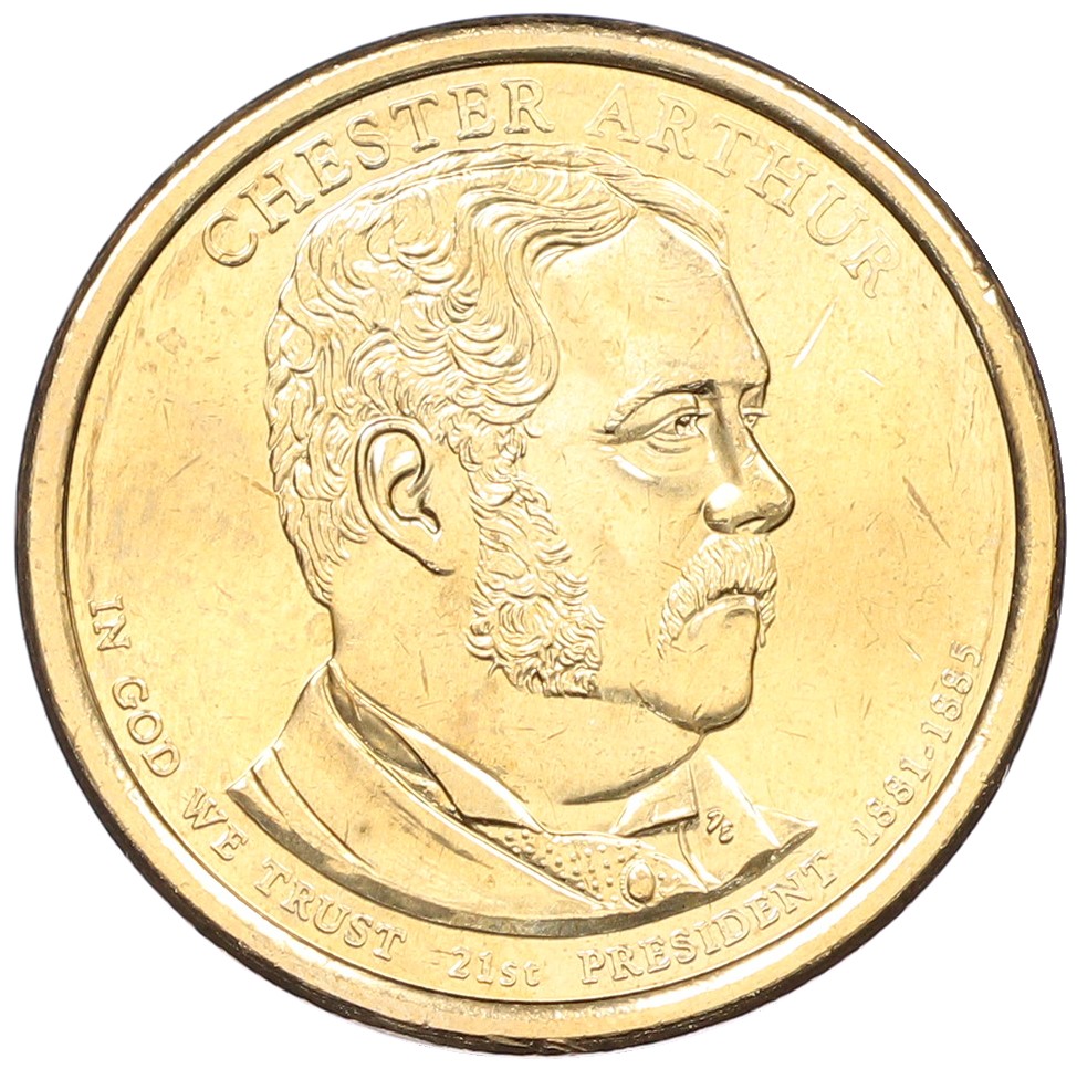 1 доллар 2012 года (D) США «21-й президент США Честер Артур» — Фото №1