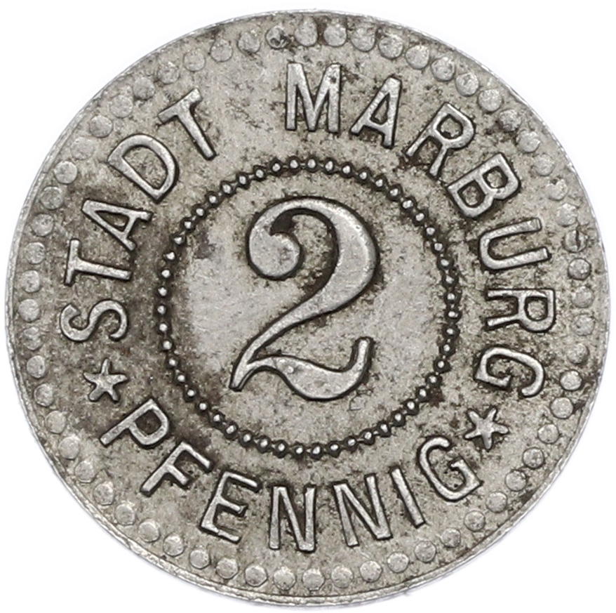 2 пфеннига 1917 года Германия — город Марбург (Нотгельд) — Фото №2
