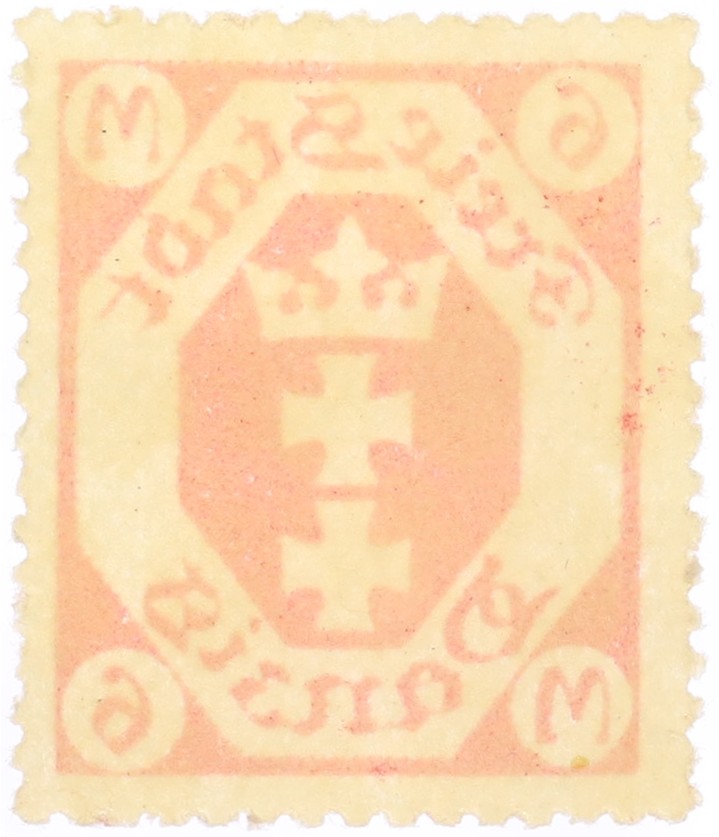 Почтовая марка 6 марок 1922 года Данциг — Фото №2