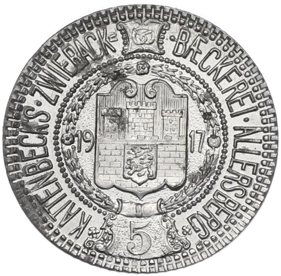 5 пфеннигов 1917 года Германия — город Аллерсберг (Нотгельд) — Фото №1