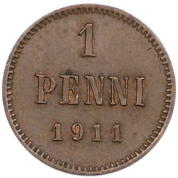 1 пенни 1911 года Русская Финляндия — Фото №1
