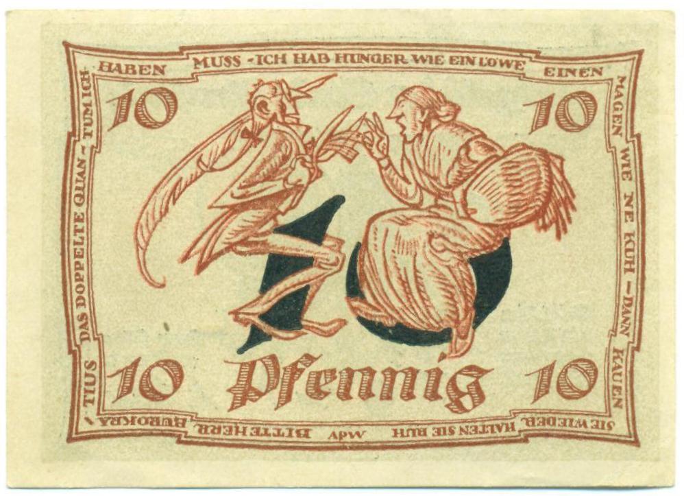 10 пфеннигов 1921 года Германия — город Арнштадт (Нотгельд) — Фото №2