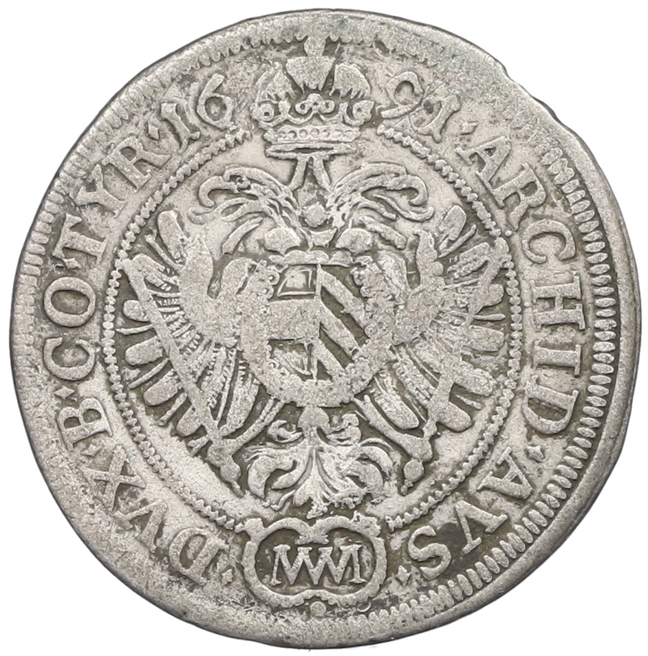 6 крейцеров 1691 года Австрия — Фото №2