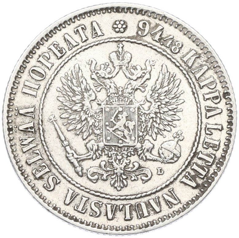 1 марка 1907 года Русская Финляндия — Фото №2