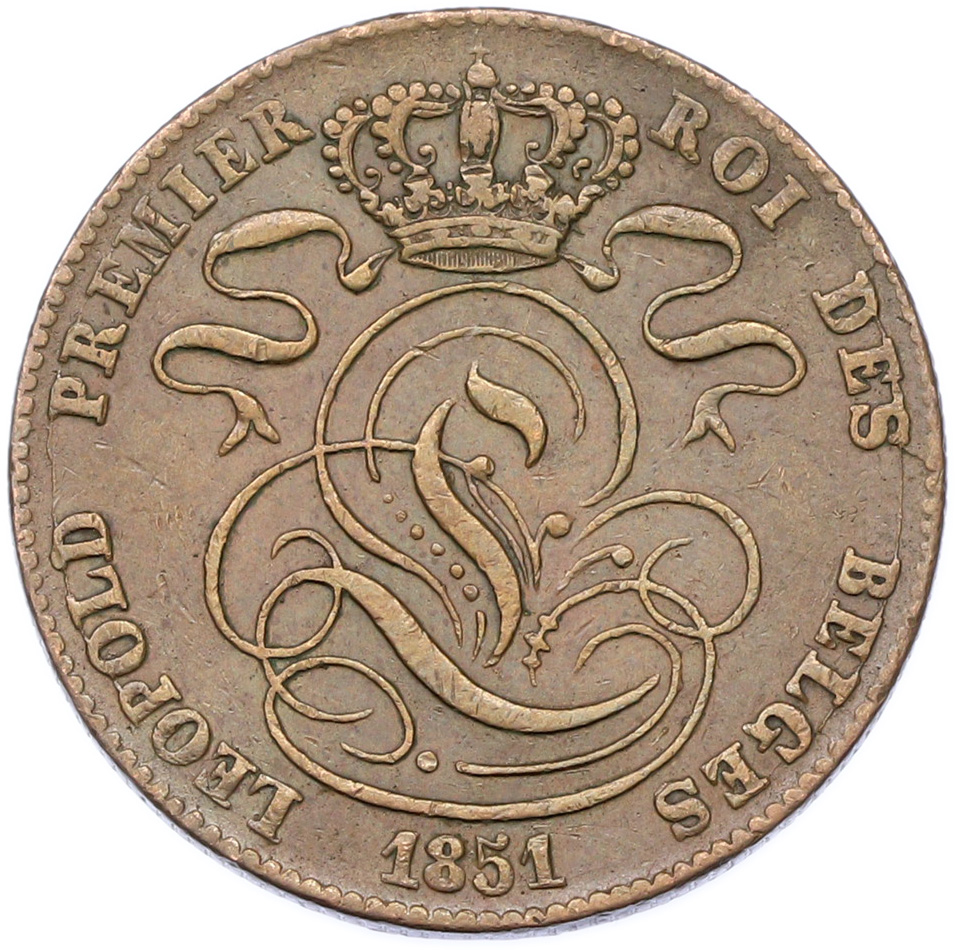 5 сантимов 1851 года Бельгия — Фото №2