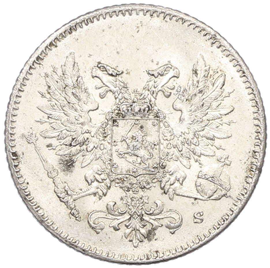 25 пенни 1917 года Русская Финляндия — Орел без корон (Временное правительство) — Фото №2