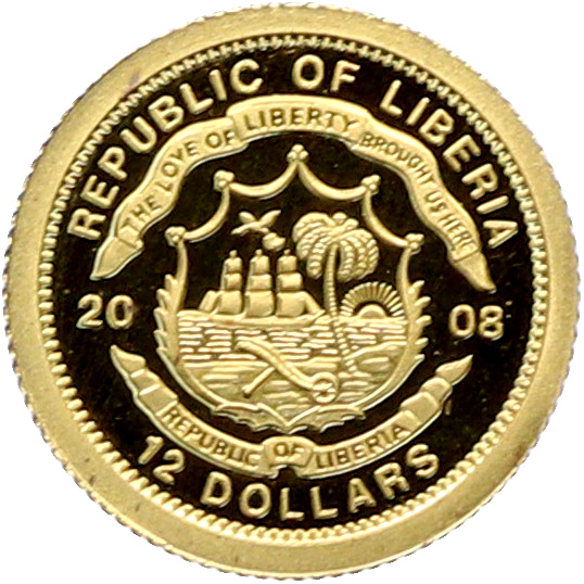 12 долларов 2008 года Либерия «Страны Европы — Польша» — Фото №2