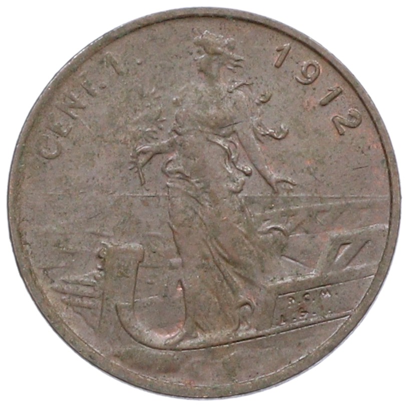 1 чентезимо 1912 года Италия — Фото №1