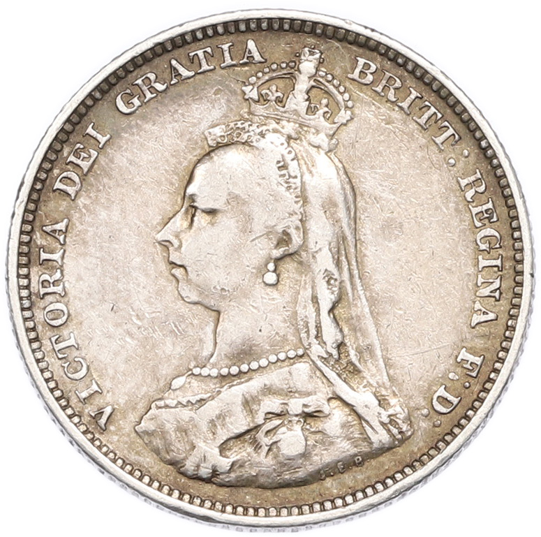 1 шиллинг 1887 года Великобритания — Фото №2