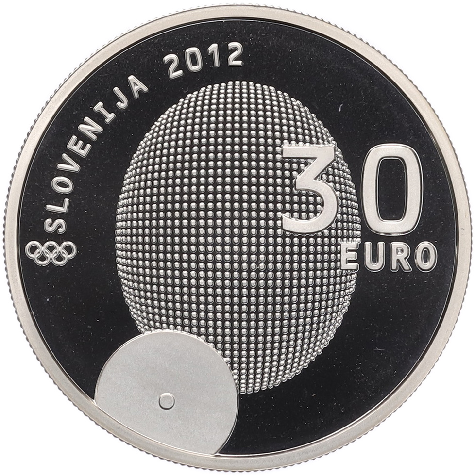 30 евро 2012 года Словения «100 лет первой олимпийской медали Словении» — Фото №2