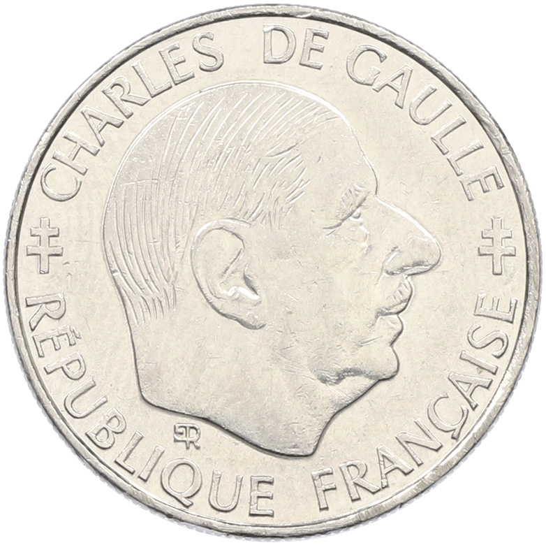 1 франк 1988 года Франция «30 лет Пятой Республике — Шарль де Голль» — Фото №1