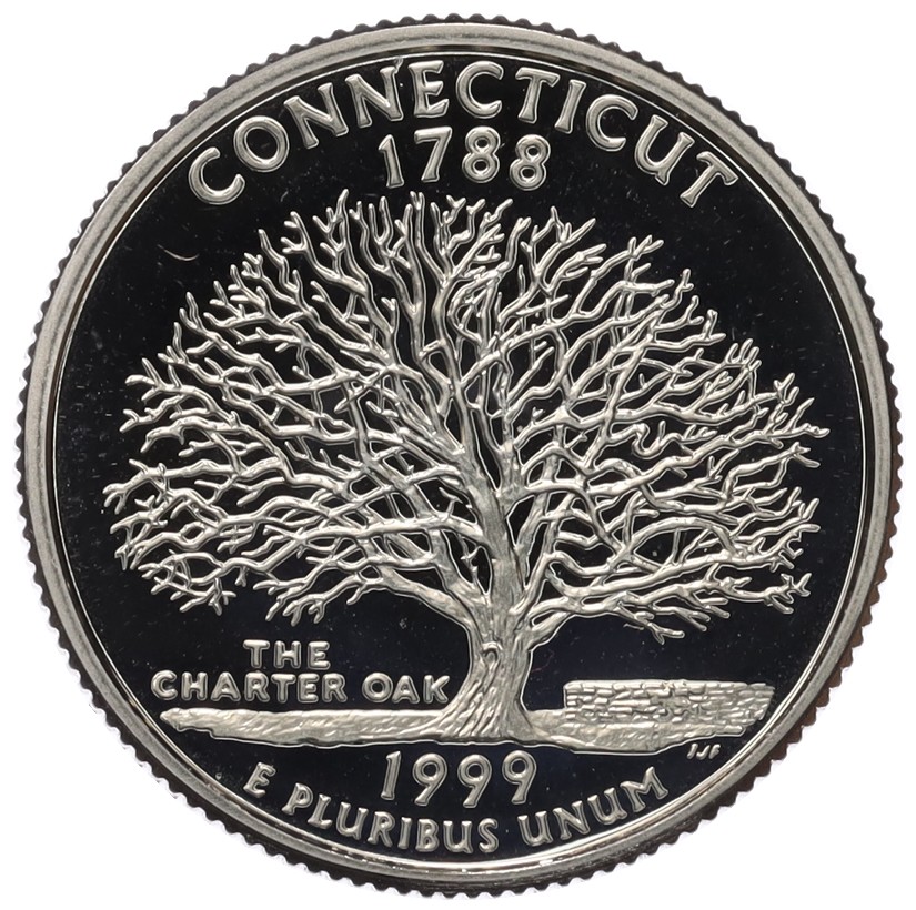 1/4 доллара (25 центов) 1999 года S США «Штаты и территории — Коннектикут» — Фото №1