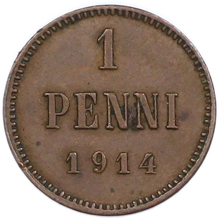1 пенни 1914 года Русская Финляндия — Фото №1