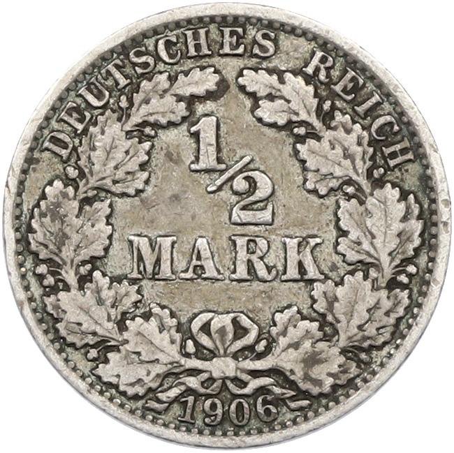 1/2 марки 1906 года A Германия — Фото №1
