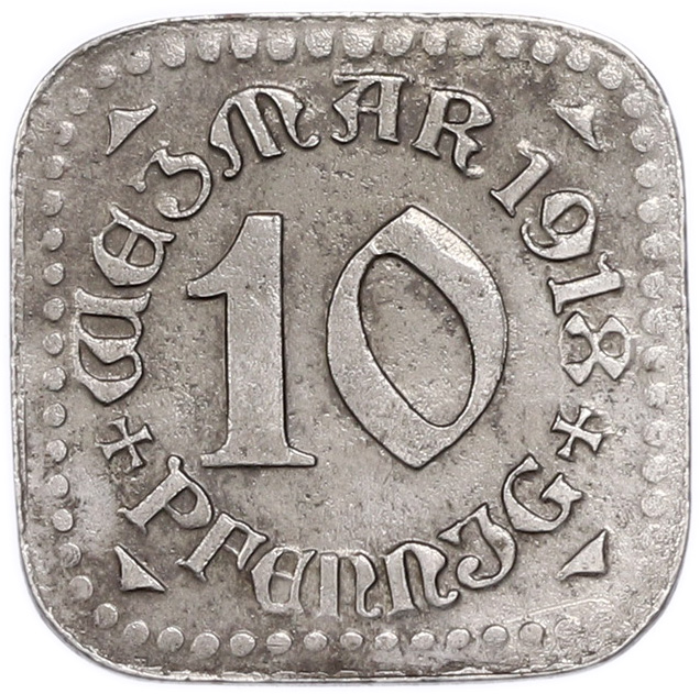 10 пфеннигов 1918 года Германия — город Веймар (Нотгельд) — Фото №2