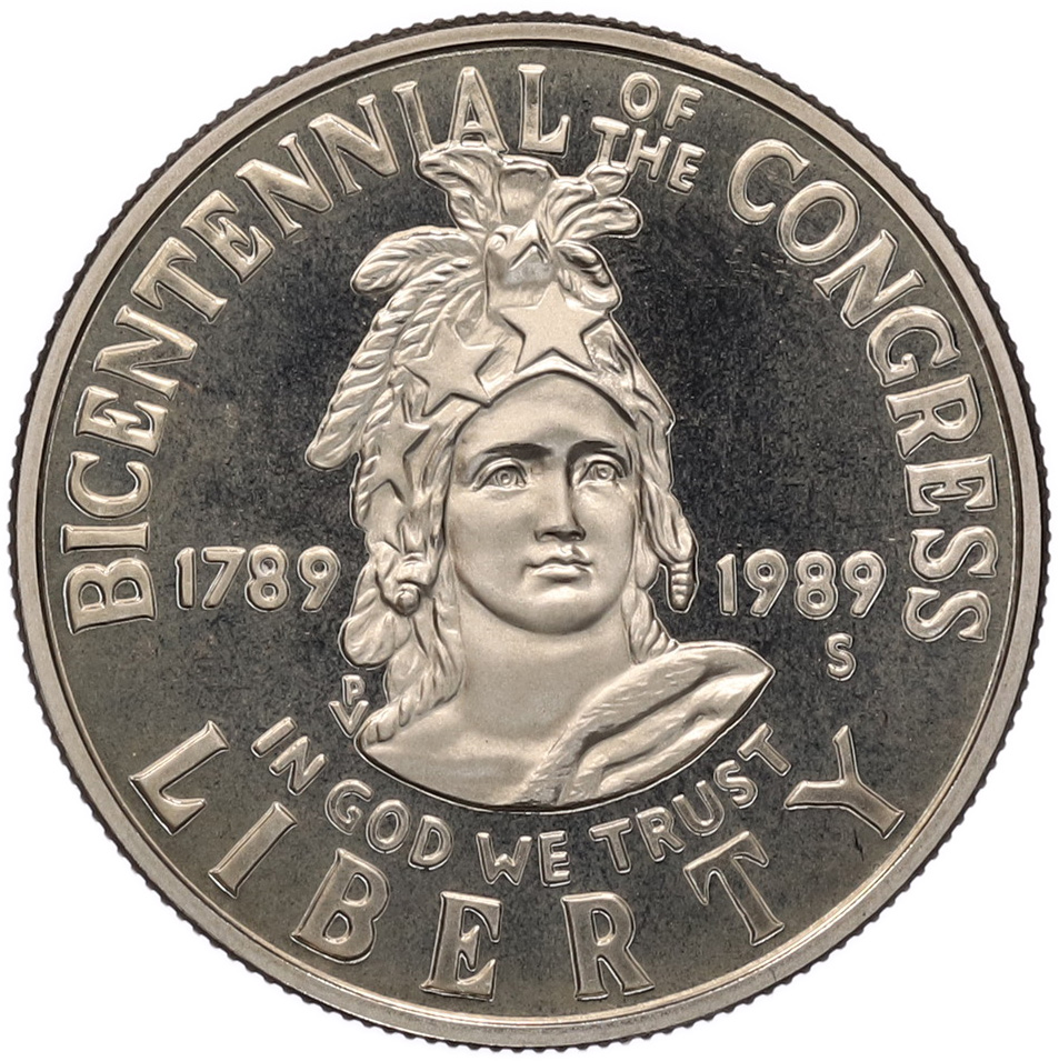1/2 доллара (50 центов) 1989 года S США «200 лет Конгрессу» — Фото №1
