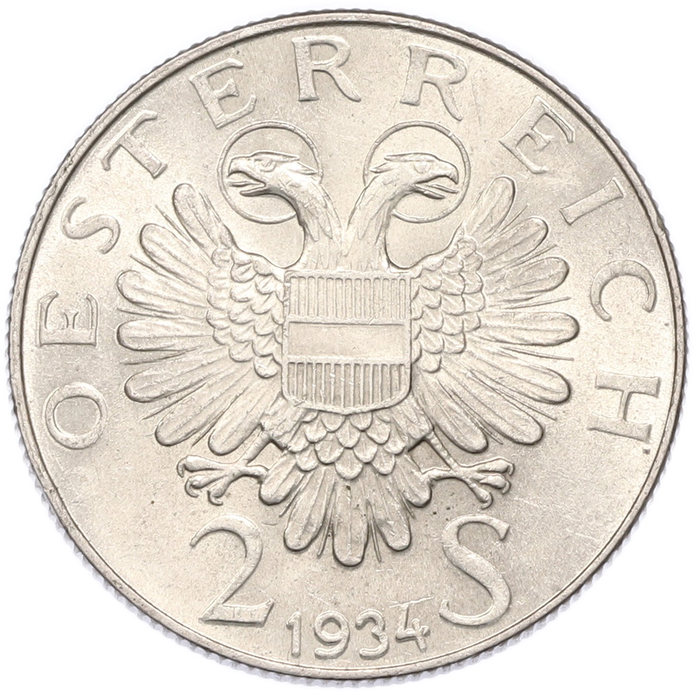 2 шиллинга 1934 года Австрия «Смерть Энгельберта Дольфуса» — Фото №2