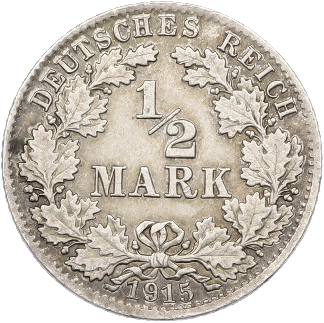 1/2 марки 1915 года D Германия — Фото №1