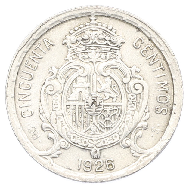 50 сентимо 1926 года Испания — Фото №2