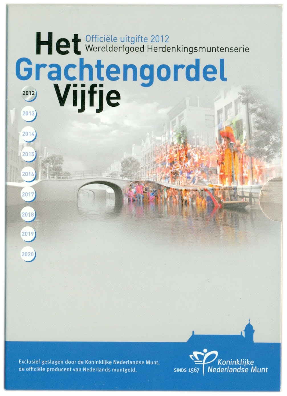 5 евро 2012 года Нидерланды «400 лет каналам Амстердама» (в буклете) — Фото №3