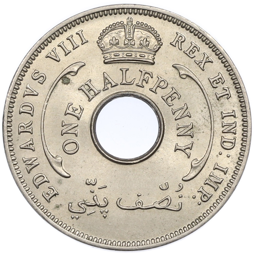 1/2 пенни 1936 года Британская Западная Африка (Эдуард VIII) — Фото №2
