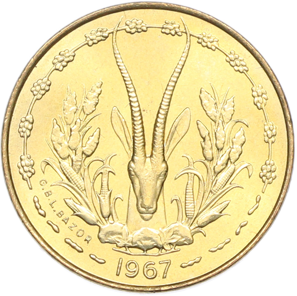 5 франков 1967 года Западно-Африканский валютный союз — Фото №1