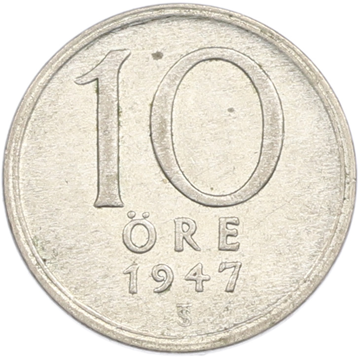 10 эре 1947 года Швеция — Фото №1