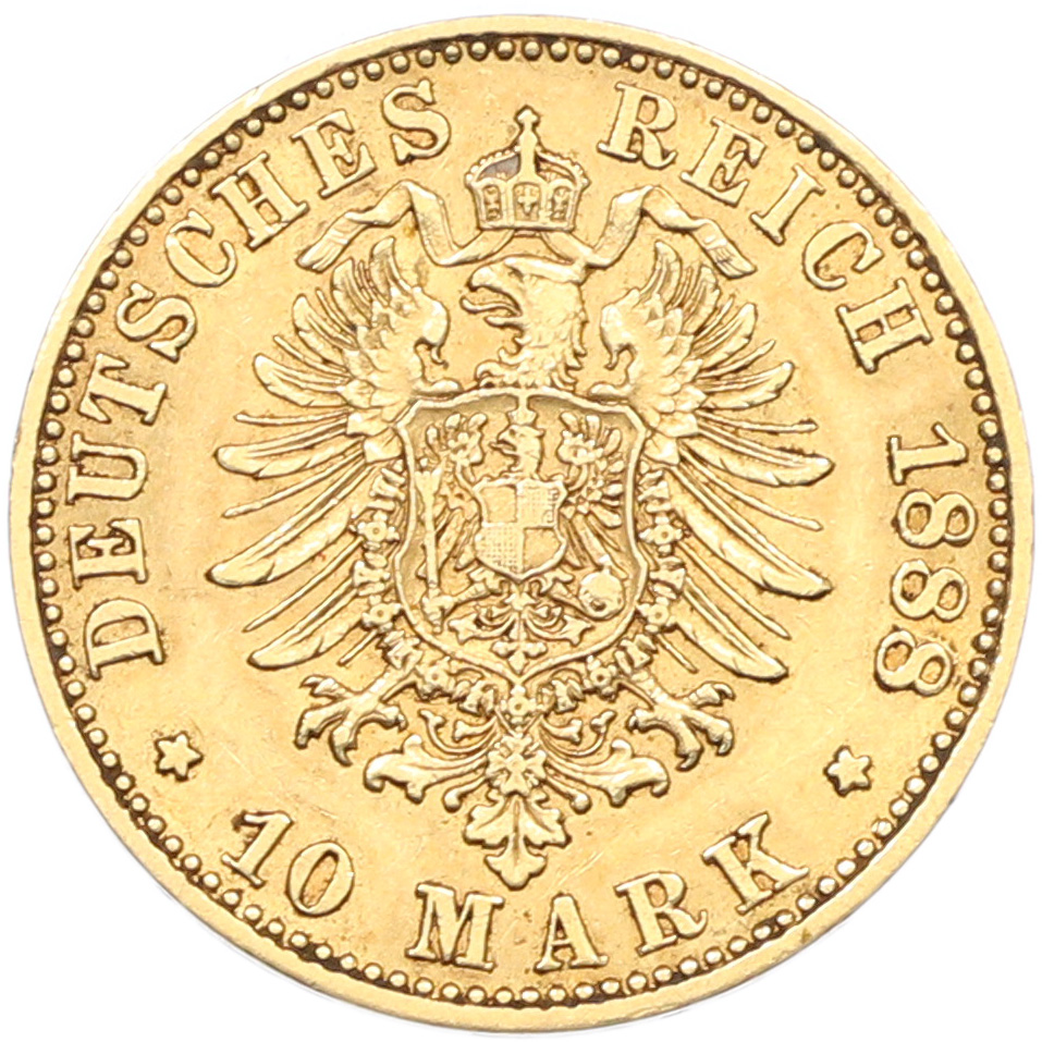 10 марок 1888 года Германия (Пруссия) — Фото №2