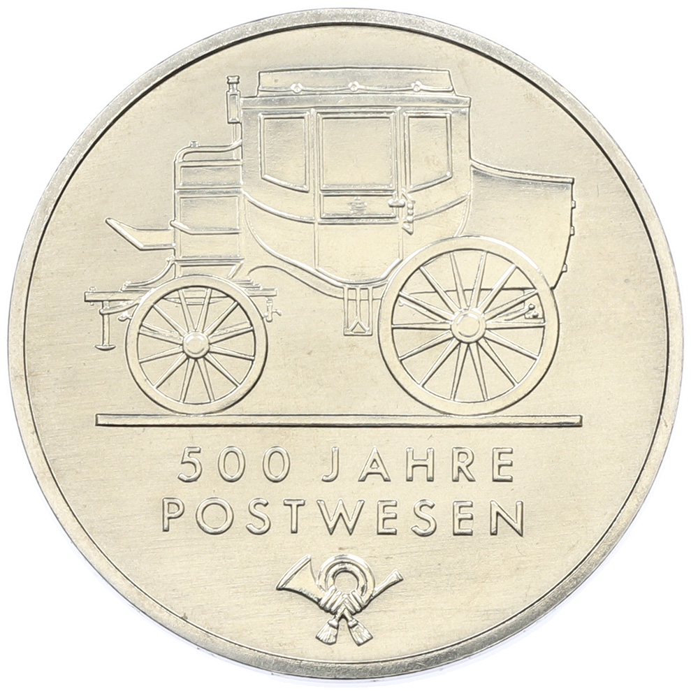 5 марок 1990 года Восточная Германия (ГДР) «500 лет почте» — Фото №1