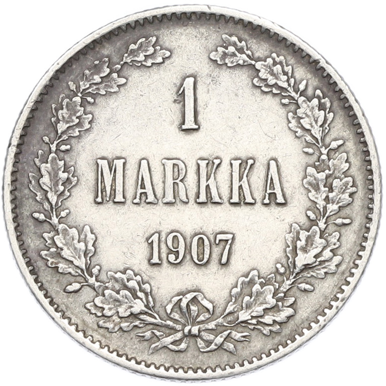 1 марка 1907 года Русская Финляндия — Фото №1