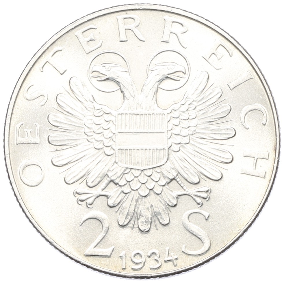 2 шиллинга 1934 года Австрия «Смерть Энгельберта Дольфуса» — Фото №2