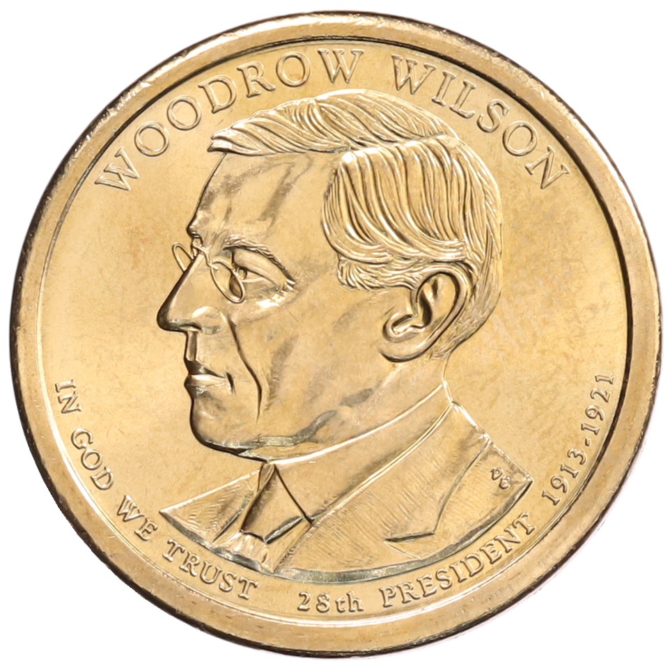 1 доллар 2013 года Р США «28-й президент США Вудро Вильсон» — Фото №1