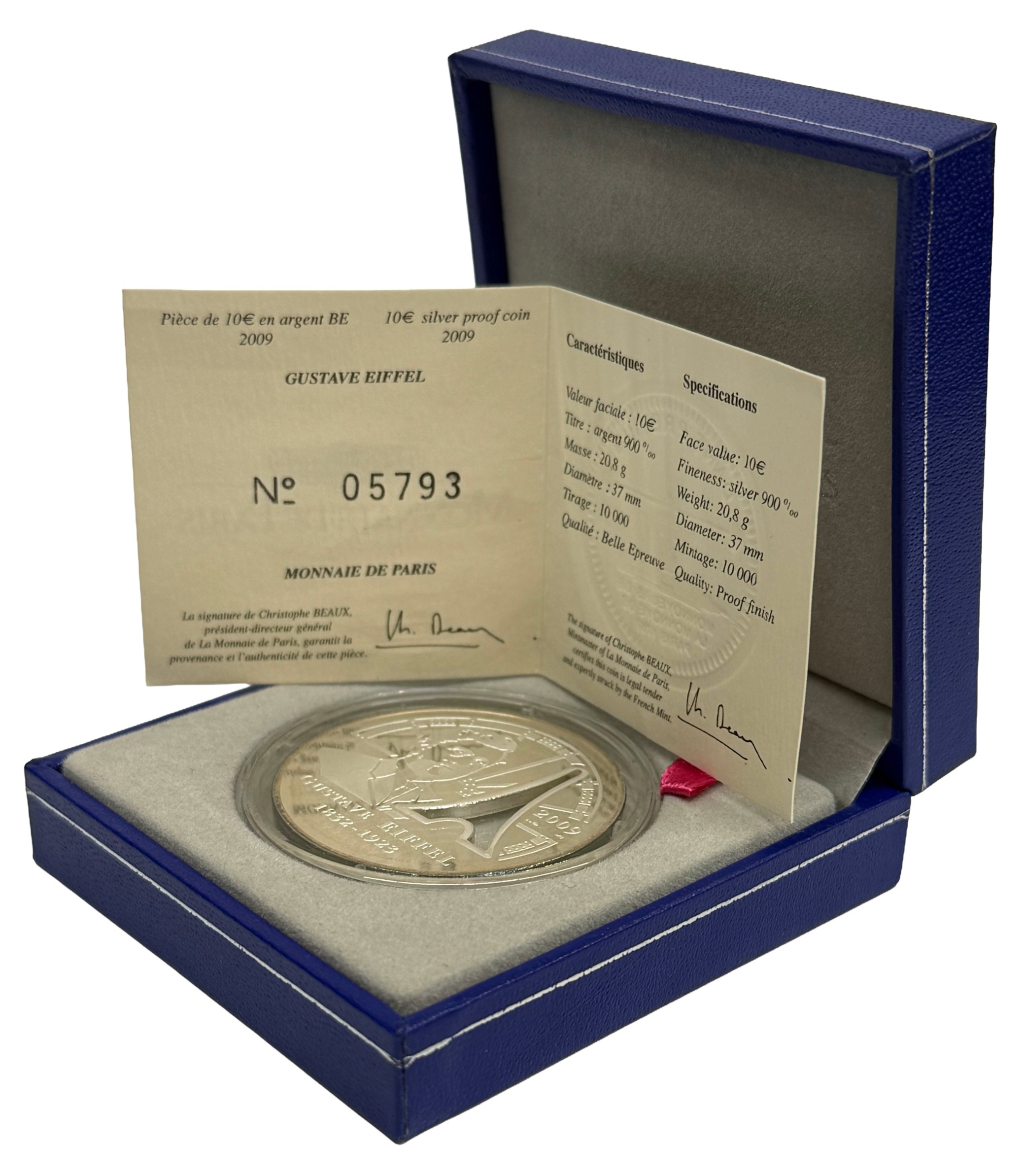 10 евро 2009 года Франция «Гюстав Эйфель» — Фото №3