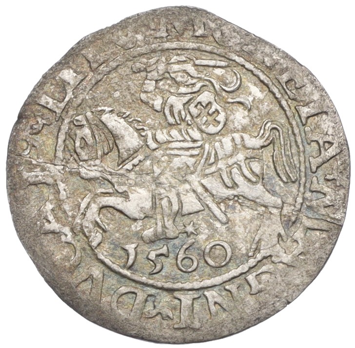 1/2 гроша 1560 года Литва — Сигизмунд II Август — Фото №1