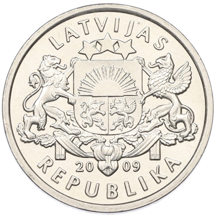 1 лат 2009 года Латвия «Рождественская ель» — Фото №2