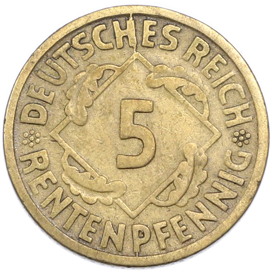 5 рентенпфеннигов 1924 года A Германия — Фото №2