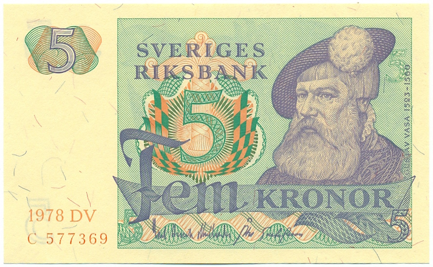 5 крон 1978 года Швеция — Фото №1