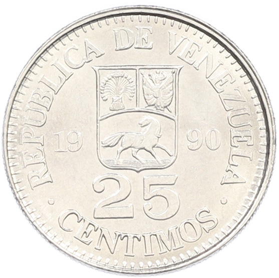 25 сентимо 1990 года Венесуэла — Фото №1