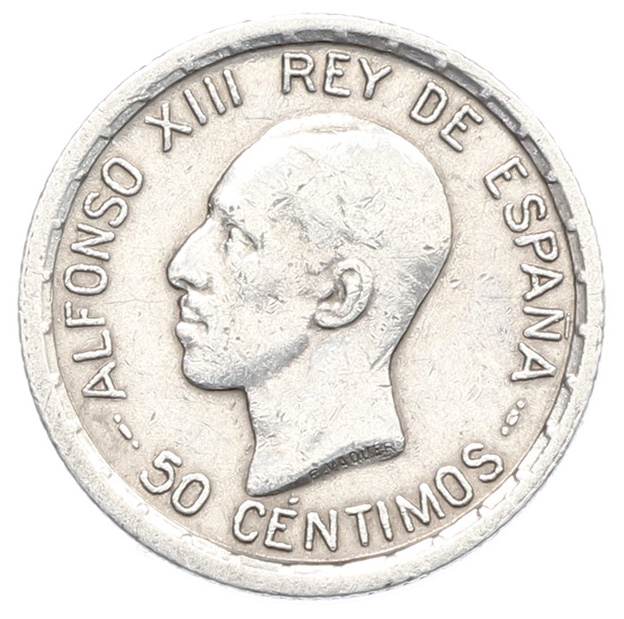 50 сентимо 1926 года Испания — Фото №1