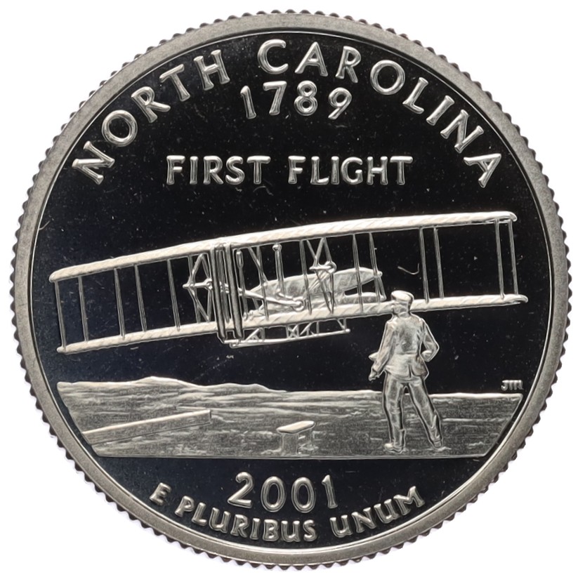 1/4 доллара (25 центов) 2001 года S США «Штаты и территории — Северная Каролина» — Фото №1