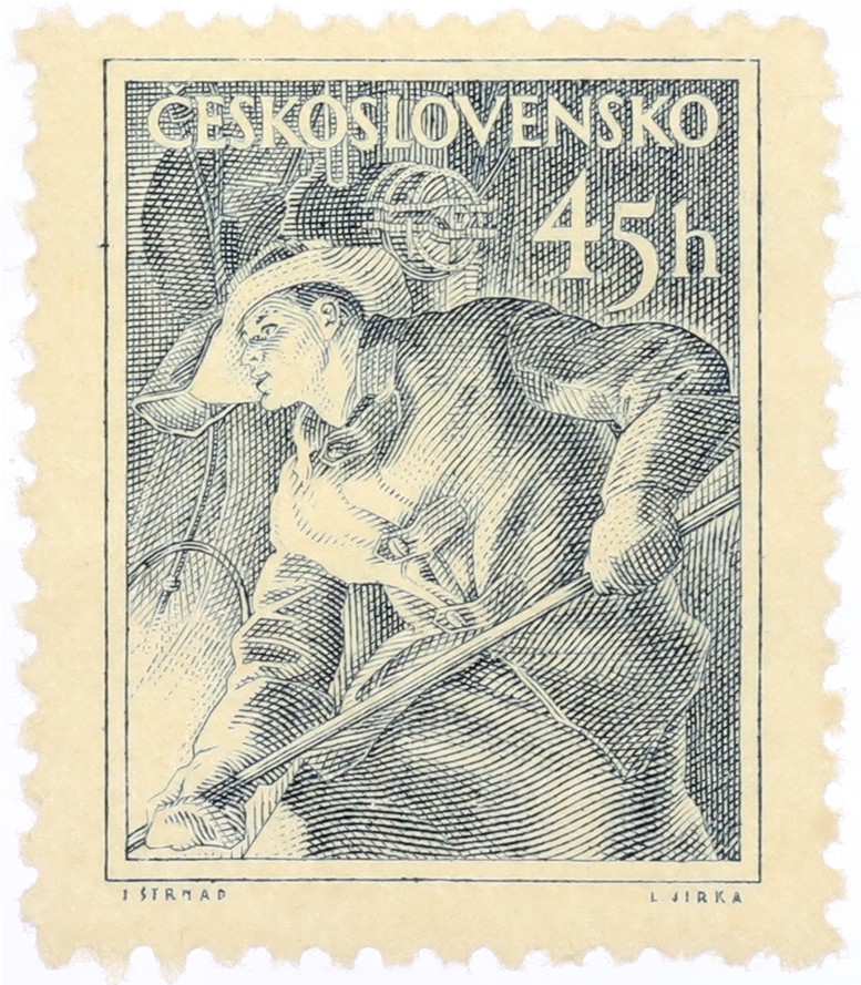 Почтовая марка 45 геллеров 1954 года Чехословакия — Фото №1