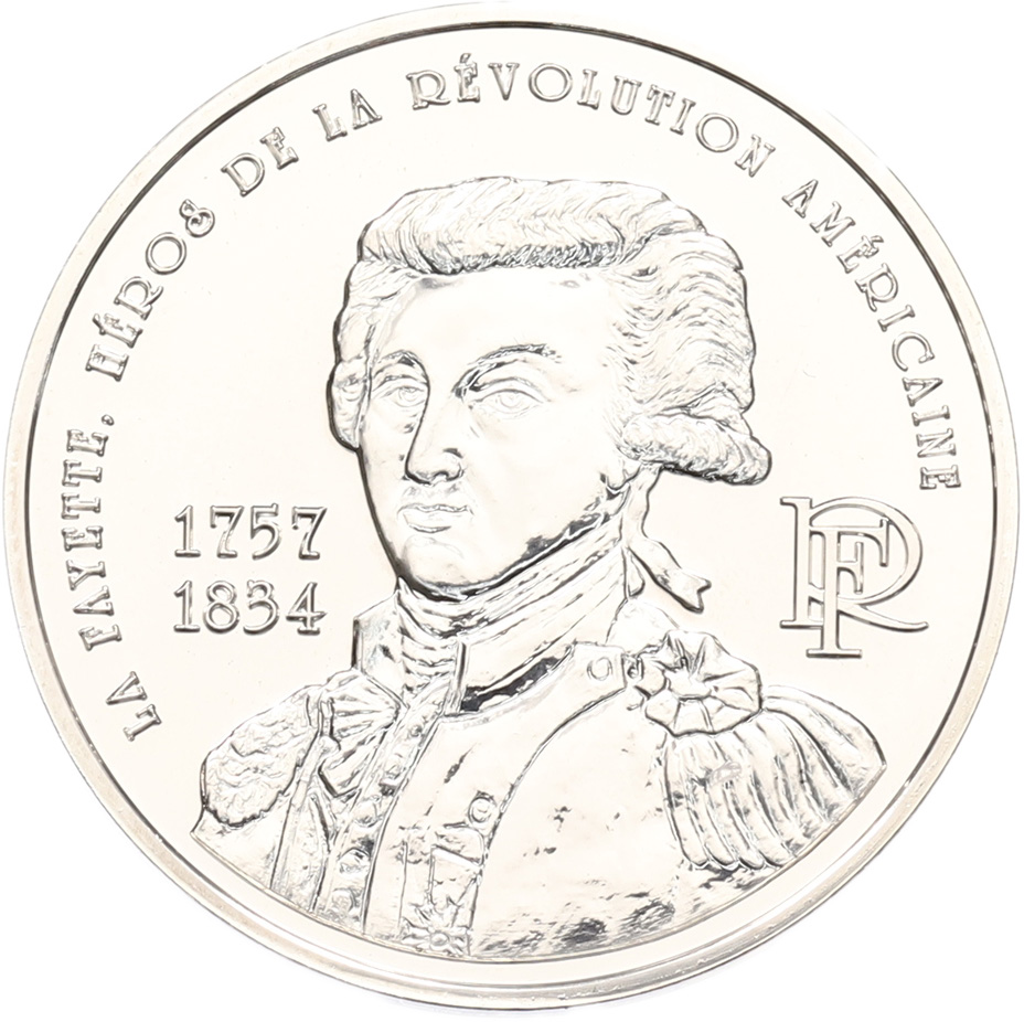 1/4 евро 2007 года Франция «250 лет со дня рождения Жильбера Ла Файета» — Фото №1