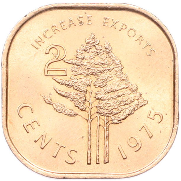 2 цента 1975 года Свазиленд «ФАО — Повышайте экспорт» — Фото №1