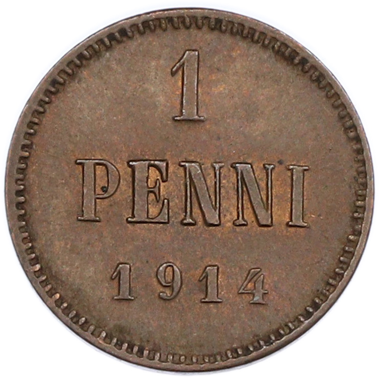 1 пенни 1914 года Русская Финляндия — Фото №1