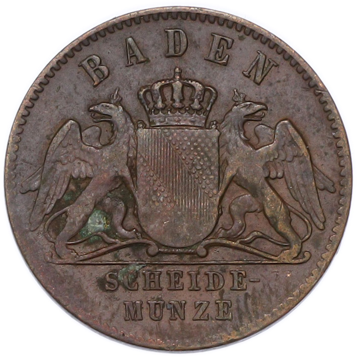 1 крейцер 1867 года Баден — Фото №2