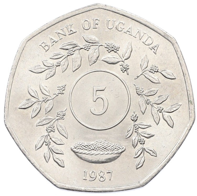 5 шиллингов 1987 года Уганда — Фото №1