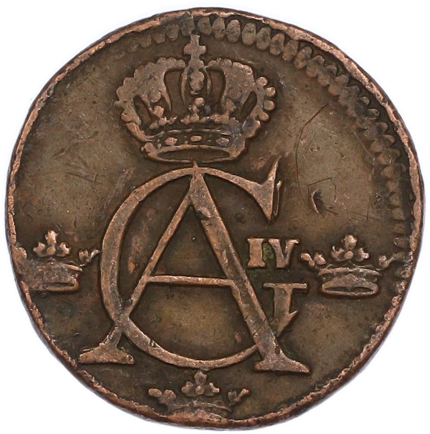 1/4 скиллинга 1808 года Швеция — Фото №2