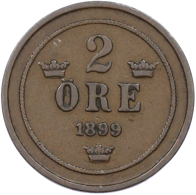 2 эре 1899 года Швеция — Фото №1