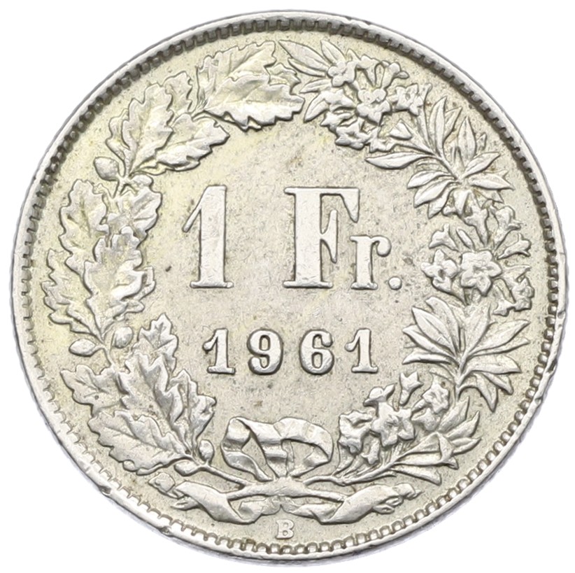 1 франк 1961 года Швейцария — Фото №1